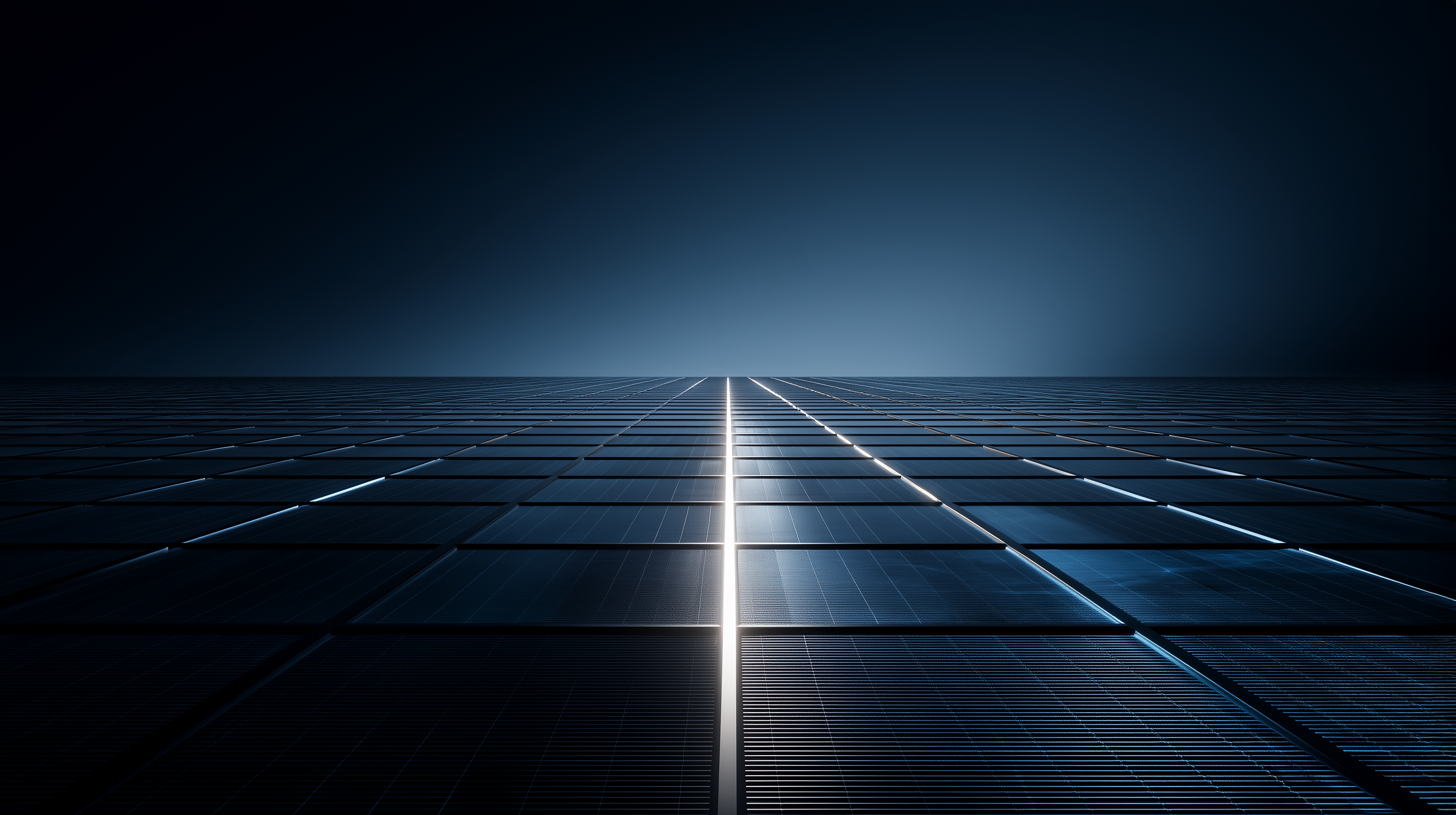 Solar dark blue grid pattern with a light source creating a futuristic look.